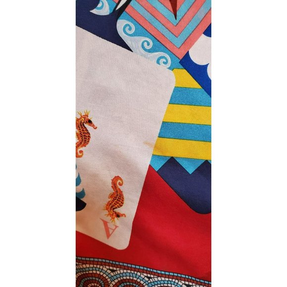 Atlantis Bold Colorful Nautical Inspired Women's Silk Scarf - Picture 4 of 8